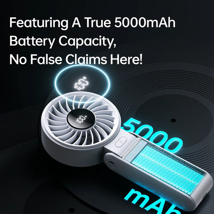 JISULIFE Handheld Fan Life7 – Ultimate Flexibility: Wide & Strong Airflow