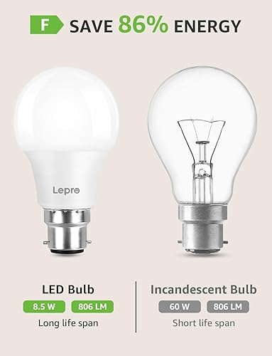 Lepro Bayonet Light Bulb, 60W Equivalent