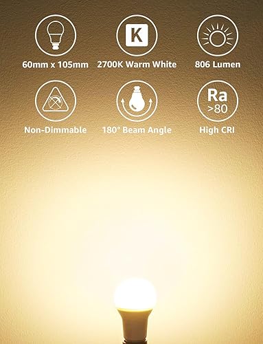 Lepro Bayonet Light Bulb, 60W Equivalent