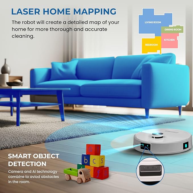 Olsen & Smith Smart 10,000Pa Incredible Suction Self-Empty/Self-Refill Robot Vacuum